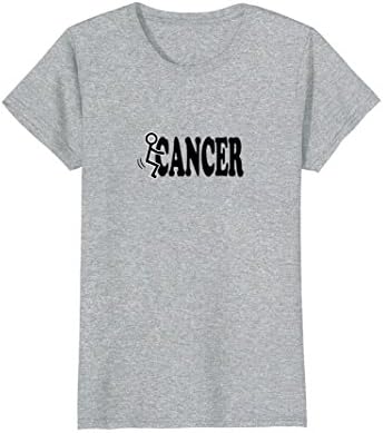 Womens F-Cancer Funny Joke Awareness T-Shirt XL Heather Grey