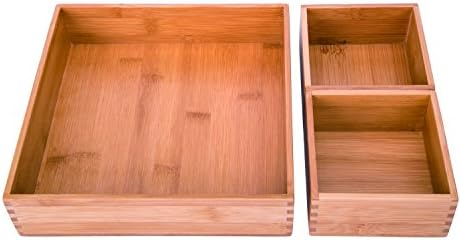 Sansnow Bamboo Wardrobe Organizer Box Sock Tie Collection Boxes 3PCS