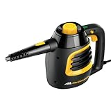 McCulloch MC1230 Handheld Steam Cleaner with Extension Hose, 11-Piece Accessory Set, Chemical-Free Cleaning, Black
