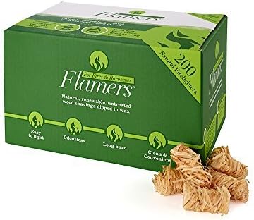 Flamers x 200 box Natural Firelighters for log burners, Home fires, BBQ's, Even Larger Pack! by Certainly Wood