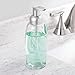 mDesign Refillable Glass Foaming Hand Soap Dispenser - Foam Soap Pump Bottle Container for Bathroom Counter Top - Decorative Foam Soap Dispenser - Malloy Collection - 2 Pack - Clear/Matte Silver