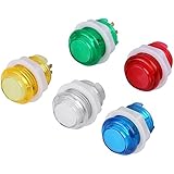 Arcade LED Button - 5PC/Set LED Illuminated Push Button with Microswitch for Arcade Game Parts Multicade Choice of 5 Colour