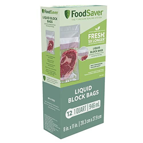 FoodSaver 1Quart Liquid Block HeatSeal Bags, Clear Pricepulse