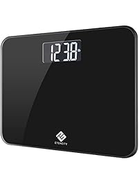 Etekcity Digital Body Weight Bathroom Scale with Step-On Technology, 440 Pounds, Body Tape Measure Included, Elegant Black (Black)