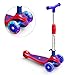 Greentest Scooter Foldable Adjustable Height Easy Turning 3 Wheel Scooter Kids Boys Girls Flashing PU Wheels