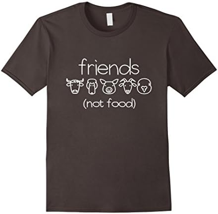 Men's Animals Are Friends Not Food - Vegans Tshirt - Animal Lover Medium Asphalt
