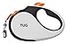 TUG 360° Tangle-Free Retractable Dog Leash with Anti-Slip Handle | 16 ft Strong Nylon Tape | One-Handed Brake, Pause, Lock (Small, White/Orange)