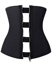SHAPERX Women's Latex Waist Trainer Corsets for Weight Loss Zipper Underbust Cincher Hourglass Sport Girdle Body Shaper