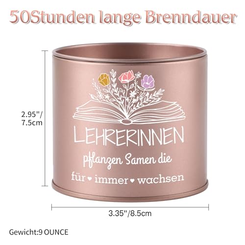 PRSTENLY Teacher Gift Teacher, Leaving Gift for Colleague, Teacher, Farewell Teacher, 9 oz Candles Gifts for Women, Thank You Gift, Retirement, Christmas Gifts