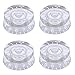 mxuteuk 4pcs Transparent with White Word Electric Guitar Bass Top Hat Knobs Speed Volume Tone AMP Effect Pedal Control Knobs KNOB-S7