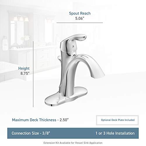 MOEN 6400ORB Eva Collection One Handle Single Hole Bathroom Sink Faucet