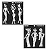 CrafTreat Tribal Stencils for Painting on Wood, Wall, Tile, Canvas, Paper, Fabric and Floor - African Models 1 and African Models 2-2 Pcs - 6x6 Inches Each - Reusable DIY Art and Craft Stencils