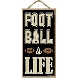 SJT ENTERPRISES, INC. Football is Life 5" x 10" Primitive Wood Plaque Sign (SJT94456)