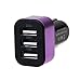 Ularmo 2015 New Hot Car Universal 12V 3Port USB DC Charger Adapter For iPhone Androind Cellphone (purple)