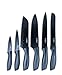 6 Kitchen Knives - Best Kitchen Knife Set from KNIFAIR- Bread, Carving, Chef's, Santoku, Utility and Paring Knife - Ceramic Coating for Easy Cutting - Extra Sharp Stainless Steel Blades + Free eBook