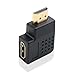 WOVTE HDMI Right Angle Port Saver Vertical Flat Adapter Male to Female 90 Degree&270 Degree Combo