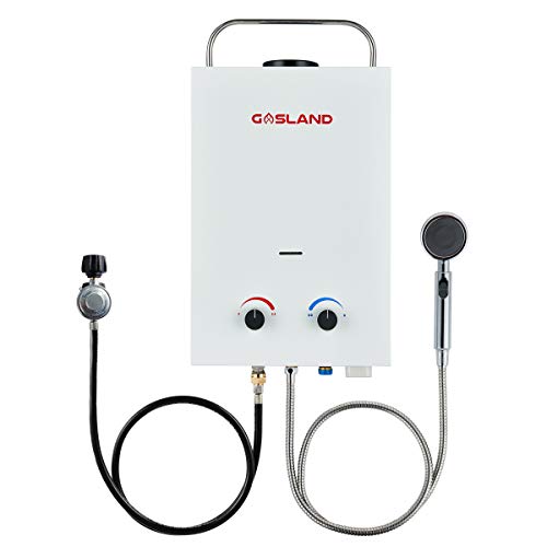 Tankless Water Heater, GASLAND Outdoors BS158 1.58GPM 6L Portable Gas Water Heater, Instant Propane Water Heater, Overheating Protection, RV Camping Water Heater for Christmas (Whats The Best Water Heater)