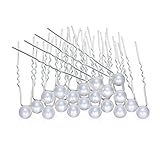Nymph Code Bridal Pearls Flower Wedding Hair Pins Clips Decorative Jewelry for Women (20 Pcs)