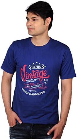 AI07- Mens Printed Vintage T Shirts-Blue
