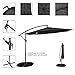 Sundale Outdoor 10 Feet Aluminum Offset Patio Umbrella with Crank and Cross Bar Set, Cantilever Umbrella for Deck, Garden, Backyard, 8 Steel Ribs, 100% Polyester Canopy Shade (Grey)
