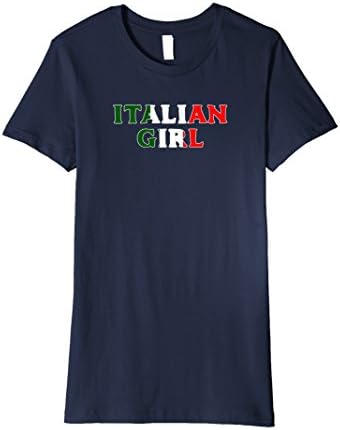 Womens Cute Italian Girl T-shirt Italian Flag Shirt Italia Colors Small Navy