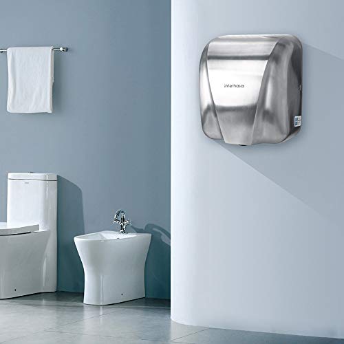 interhasa! Heavy Duty High Speed Automatic Commercial Hand Dryer - Stainless Steel,1800W
