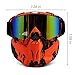 PP PICADOR Motorcycle Goggles Removable Face Mask, Detachable Motocross Windproof Waterproof Dustproof UV Protective Sports Goggles for Dirt Bike, Road Racing, Adult,Youth(Orange)