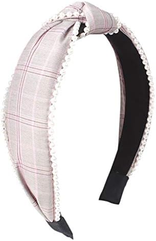 UEVOS Hair Band Mysterious Elegance Simple Sweet Pearl Mesh Wide Border Hair Band Fashion Womens Wash Face Hair Band