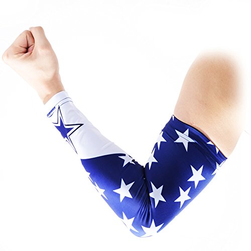 COOLOMG (One Piece) Men Youth Compression Arm Sleeve UV Protection Star M