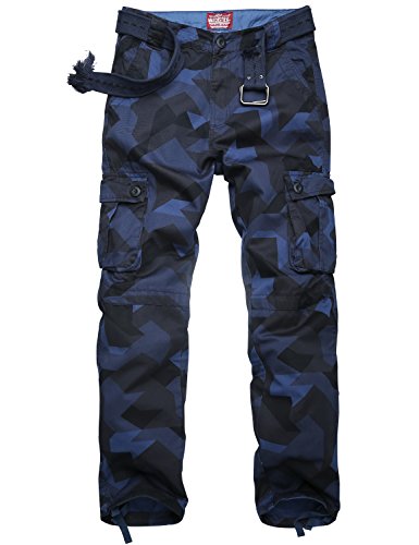 Match Men's Casual Wild Cargo Pants Outdoors Work Wear #6531(38, Check#1)