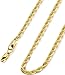 FIBO STEEL 4MM Stainless Steel Mens Womens Necklace Twist Rope Chain, 16-36 inches