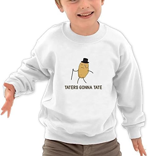Honxjsnz Taters Gonna Tate Toddler Girls&amp;Boys Lovely Warm Round Neck Sweatshirt 3 Toddler White
