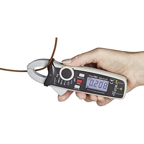 Voltcraft Current Clamp Meter VC330; CAT II 600 V, CAT III 300 V, 2000 Counts, Compact and Robust, AC/DC Current Reading, Multimeter Functions, True RMS Readings, Resistance Reading