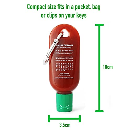 Pocket Sriracha Keychain Hot Sauce Bottle Mini Siracha to go Hot