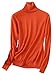 Betusline Women Fashion Basic Solid Turtleneck Sweater Pullover Orange,US 10