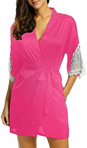 Women Pajamas Satin Lace Nightgown Silk Lingerie Sexy Robe Sleepwear for Ladies Nightdress