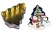 Juvale Christmas Tin Gift Box - 2-Set Tree-Shaped Cookie Candy Storage Containers with Lids for Confectioneries, Holiday Decor, Blue with Gold Lining, 6 x 7.25 x 2.6 Inches