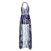 Women's V Neck Halter Floral Maxi Skirt Overlay Rompers Jumpsuit Playsuit Medium