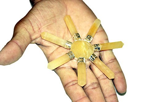 Yellow Aventurine 7 Point Pyramid Generator Free Booklet Jet International Crystal Therapy Exclusively Product Conical Points Healing Reiki Sacred