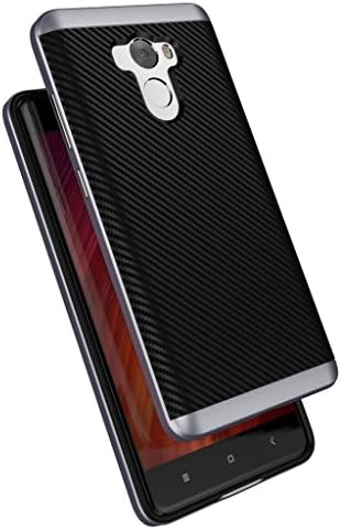 Xiaomi Redmi 4 Prime Case, ivencase 2 in 1 Anti-Scratch Shockproof Slim Carbon Fiber Case with Reinforced PC Frame for Xiaomi Redmi 4 Prime ( 5.0 inch ) - Gray