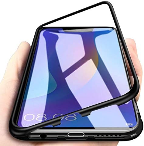 1stfeel Huawei Honor 8X Strong Magnetic Adsorption Technology Case, 360° Protection Full-body Screen Coverage Tempered Glass Back Metal Bumper Flip Cover for Huawei Honor 8X