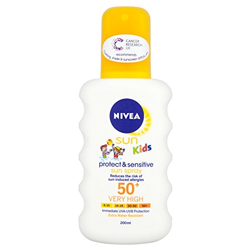 Nivea Kids Protect and Sensitive Sun Spray with SPF 50+, Very High - 200 ml