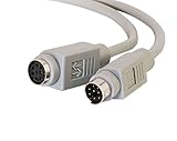 C2G/Cables to Go 02315 8-Pin Mini-Din M/F Serial RS232 Extension Cable, Beige (6 Feet / 1.82 Meters)