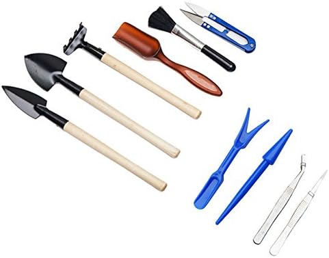 Alasida 10Pcs Succulent Transplanting Miniature Fairy Garden Planting Gardening Hand Tools Set