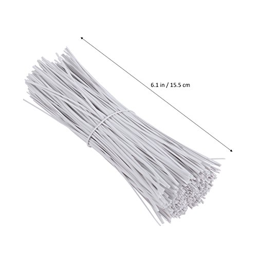 BESTOMZ 5.9" Plastic Wire Twist Ties Cable Wrap Organizer Ties, 500pcs (White)
