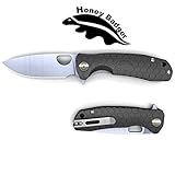 Honey Badger Pocket Knife EDC Flipper Liner Lock Folding Tactical Hunting Fishing Knife 8cr13MOV Steel Deep Pocket Carry Gift Box with Torx Wrench (Black, Medium 2.96oz - 4.1" Closed - 3.2" Blade)