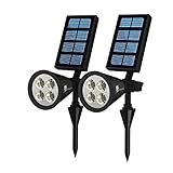 Waterproof Solar Garden Lights - Battery Powered Outdoor Sensor LED Lighting - Wall, Yard, Pool, Patio, Lawn or Driveway Mounting Lanterns - Pack of 2