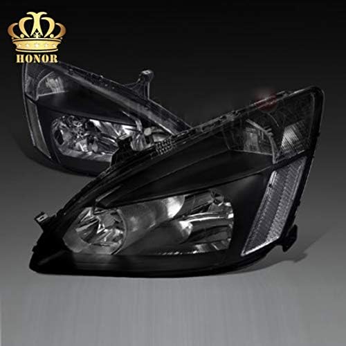honor JD For 2003-2007 Honda Accord LX EX JDM Black Headlights Lamps Pair Replacement