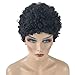 Women's Short Afro Kinky Curly Wig for Black Women 8 Inches Mixed Real Human Hair Wigs with Wig Cap