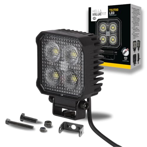 HELLA Valuefit TS1700 LED Arbeitsscheinwerfer 12V - 24V 1700 Lumen Nahfeldausleuchtung Starke Lichtleistung in kompaktem Design: Offroad LED Scheinwer